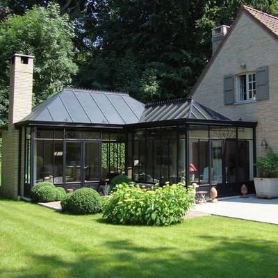 Powder Coated Smooth Finished Aluminum Sunroom Glass House For Winter Garden Elegance