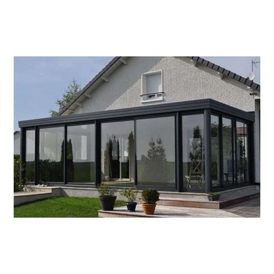 Four Season Solarium Glass Sunrooms With Green Glass Color And Customized Roof Design