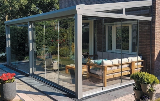Customized Roof Ready To Ship Veranda Aluminum Glass Greenhouse For Office Building
