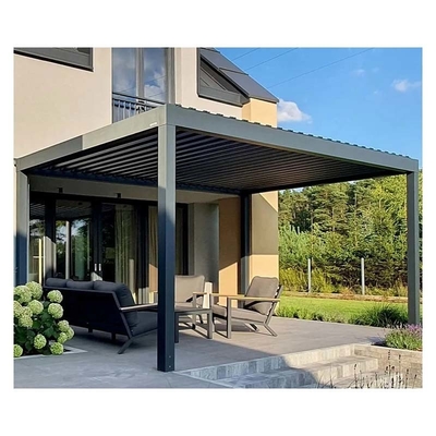 All Season Customized Roof Electric Shutter Aluminium Pergola For Garden Pavilion
