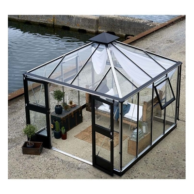 4 Season Garden Glass House Sunrooms With Retractable Aluminum Frame And Glazed Glass