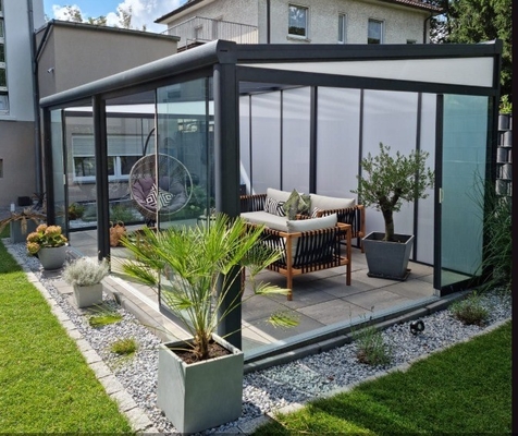 Polygon Roof Molding Glass Sunroom For Double Glazed Greenhouse Aluminum Sunroom