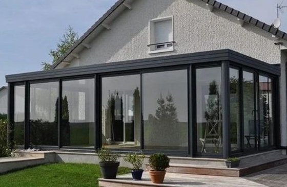 Polygon Roof Molding Glass Sunroom For Double Glazed Greenhouse Aluminum Sunroom