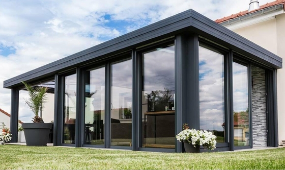 Polygon Roof Molding Glass Sunroom For Double Glazed Greenhouse Aluminum Sunroom