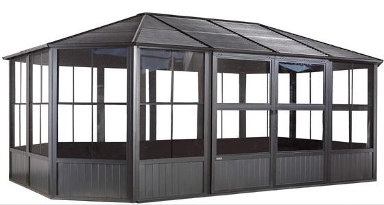 Insulated Outdoor Glass Sunroom Houses With Customized Roof And Chinese Top Hardware