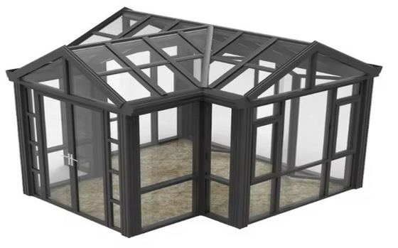 Insulated Outdoor Glass Sunroom Houses With Customized Roof And Chinese Top Hardware