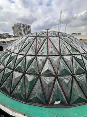 Aluminum Alloy Dome Roof Building with FRP Fiber Sheet glass skylight cover