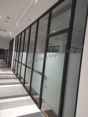 48'' Office Internal Glass Partition Walls , ISO 3834 Aluminium Glazed Partition