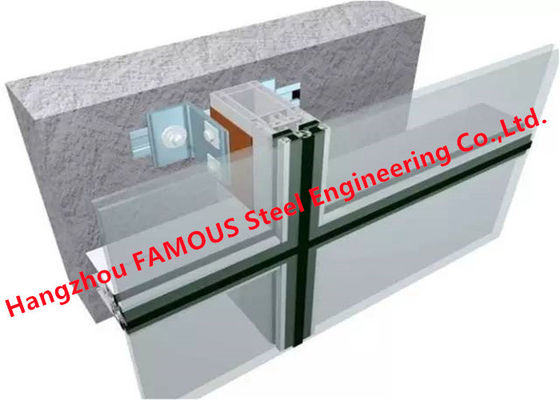 Hidden Frame 8mm 12A/16A 8mm Glass Curtain Wall Facade For Commercial Building