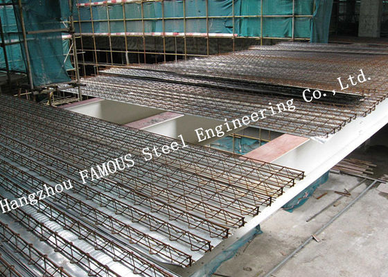 Galvanized 11.8m Metal Floor Decking HRB500E Reinforced Steel Bar Truss , 0.5mm Concrete Floor Decking