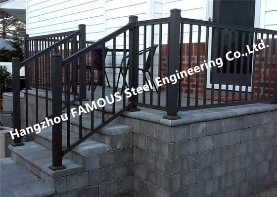 Oxidation Corrosion Resistant Hotel Stair Hand Railings , Special Spraying Aluminium Stair Handrail