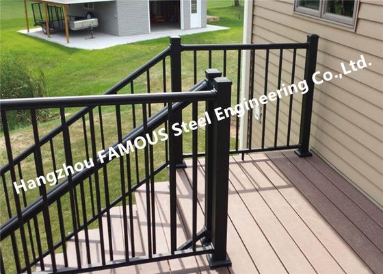 Oxidation Corrosion Resistant Hotel Stair Hand Railings , Special Spraying Aluminium Stair Handrail