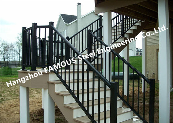 Oxidation Corrosion Resistant Hotel Stair Hand Railings , Special Spraying Aluminium Stair Handrail