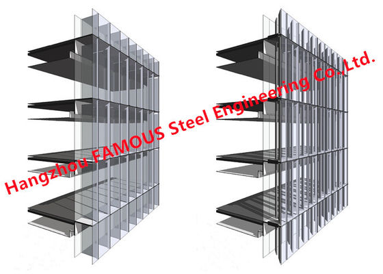 Heat Insulation Soundproof 3mm Double Glass Curtain Wall Skin Ventilated