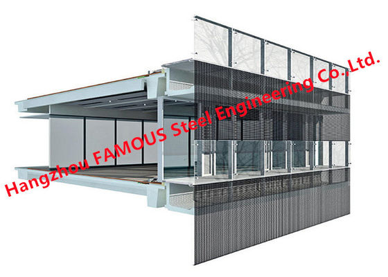 Heat Insulation Soundproof 3mm Double Glass Curtain Wall Skin Ventilated