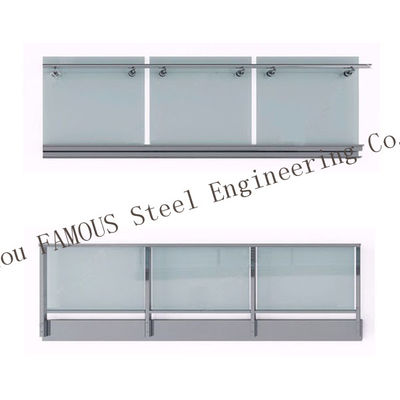 Balcony 40x40mm 2205 316L Handrail Glass Balustrade