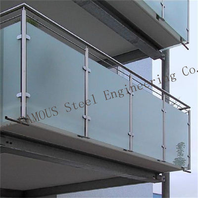 Safety Residential Handrail Glass Balustrade , ISO 3834 frameless glass balcony railing