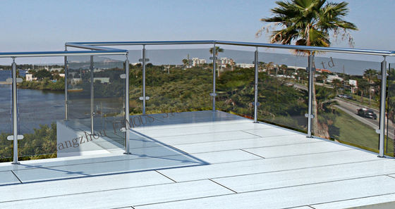 Balcony 40x40mm 2205 316L Handrail Glass Balustrade