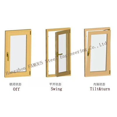 Modern Minimalist 70 series Aluminum Storm Windows , 5mm 9A 5mm Tilt And Turn Windows