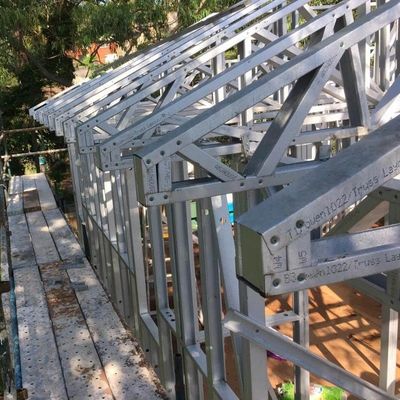 Residential Construction Light Steel Frame Houses , ISO 3834 Light Gauge Steel House