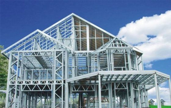 Q235B Q345B Steel Frame House Kits , ISO3834 Prefab Metal House Kits