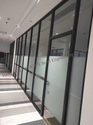 Soundproof 6mm Acoustic Glass Partition Walls , 12mm Aluminium Glass Office Partition