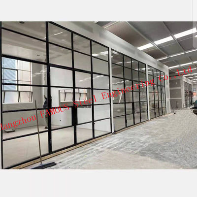 Steel Framed Grill 33'' Glass Partition Walls , 0.4cm-20cm Glass Window Partitions