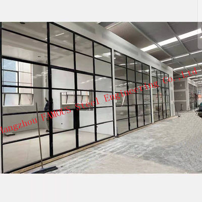 Steel Framed Grill 33'' Glass Partition Walls , 0.4cm-20cm Glass Window Partitions