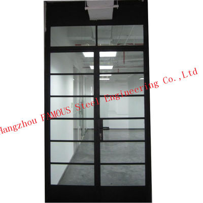 Steel Framed Grill 33'' Glass Partition Walls , 0.4cm-20cm Glass Window Partitions