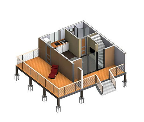 ISO 3834 Shockproof Prefabricated Steel Houses , Fireproof Residential Steel Frame Construction