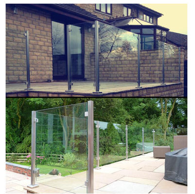 Stainless Steel 38mm Handrail Glass Balustrade , 50mm Handrail Glass Balustrade