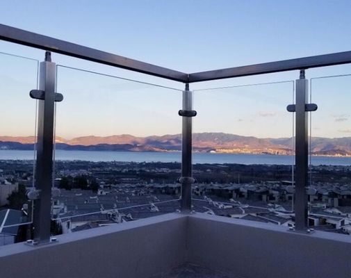 Stainless Steel 38mm Handrail Glass Balustrade , 50mm Handrail Glass Balustrade