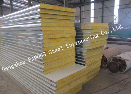 Recycled Rockwool 100mm 1150mm Sandwich Wall Panels