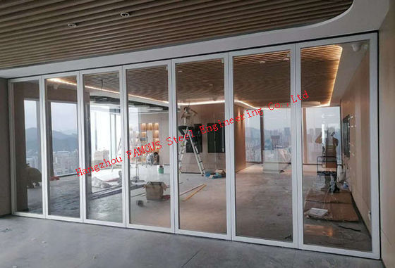 Office Desmontable Aluminum Frame Glass Partition Walls 800mm Width