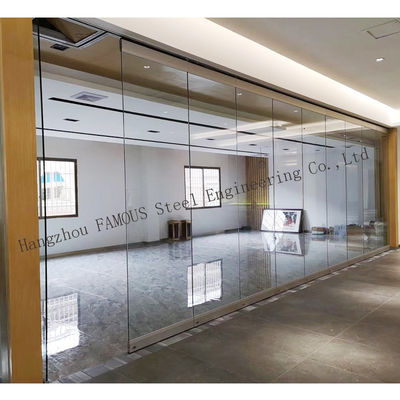 Sliding Panel Acoustic Movable Glass Partition Walls Double Glazed 100mm