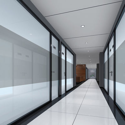Narrow Frame Acoustic Tempered Glass Partition Walls 12mm Thickness