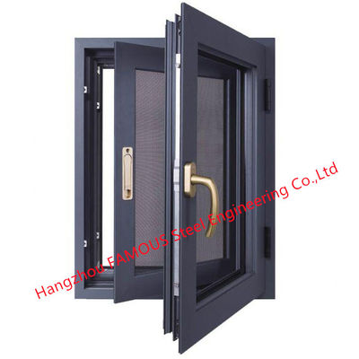 Anodized Aluminum Fire Attenuation Glass Entry Doors Swing Open