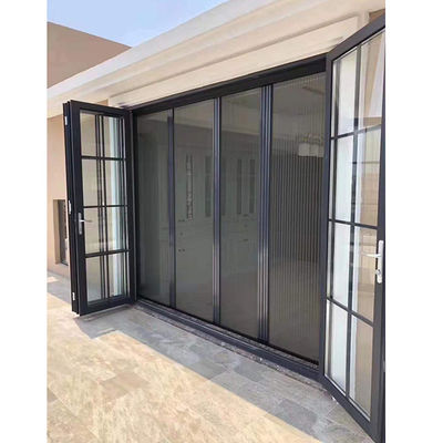 Anodized Aluminum Fire Attenuation Glass Entry Doors Swing Open