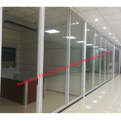 Aluminum Tempered Glass Partition Walls Fully Enclosed Office Cubicles