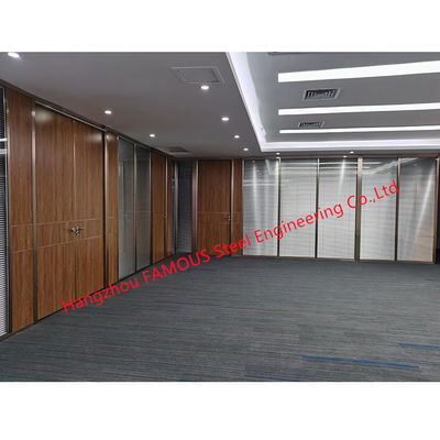 Melamine Panel Modular Single Glass Office Partition 8mm Thickness