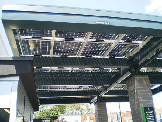 Canopy BIPV Photovoltaic Dual Glass Solar Panels T5 Aluminum Frame