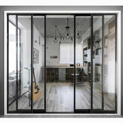 10mm Tempered Glass Partition Walls Aluminum Frame Glass Door