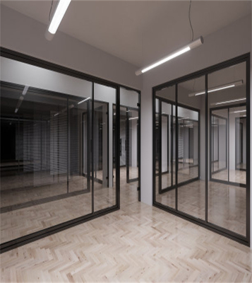 Interior Aluminium Frame Glass Partition Walls Movable For Office Partitions
