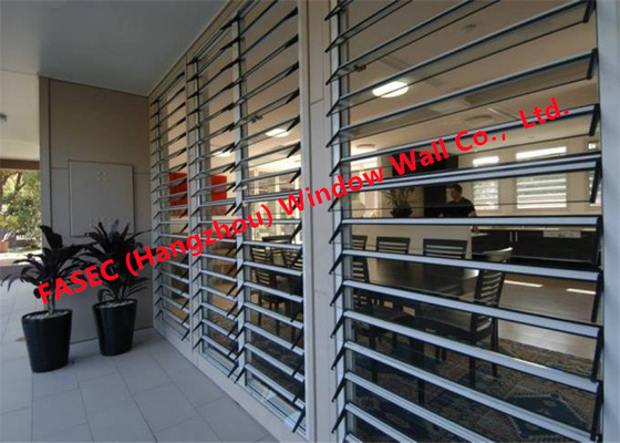 Windproof Aluminum Storm Windows Jalousie Louver Windows With Screen Mesh