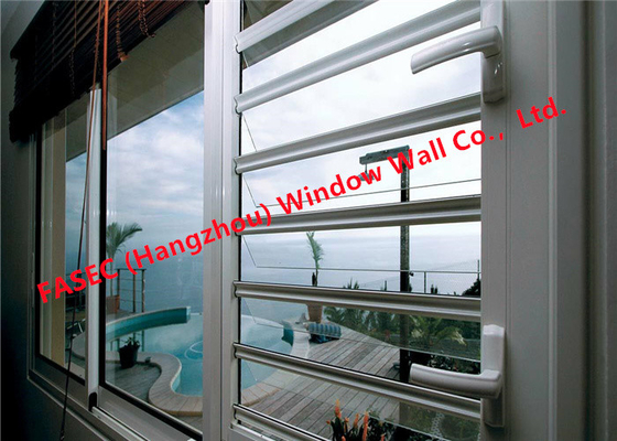 Windproof Aluminum Storm Windows Jalousie Louver Windows With Screen Mesh