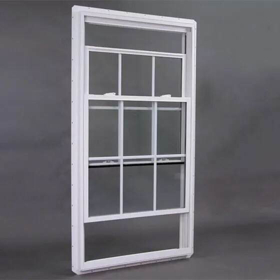 Vertical Sliding UPVC Double Hung Windows Clear Tempered Glass