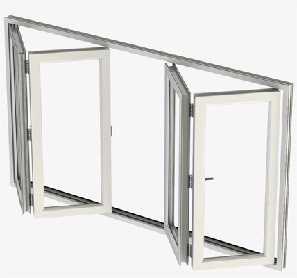 Exterior Facade Aluminum Alloy Glass Folding Bifold Windows And Doors Exposed Frame