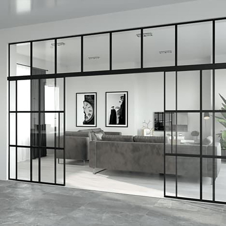 6 - 12mm Thick Customizable Tempered Glass Partition Walls With Door Easy To Install