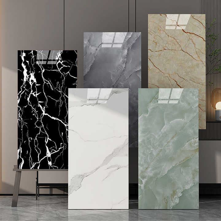 Customized Coating Marble Wall Panel For Living Room PVC UV Marble Sheet