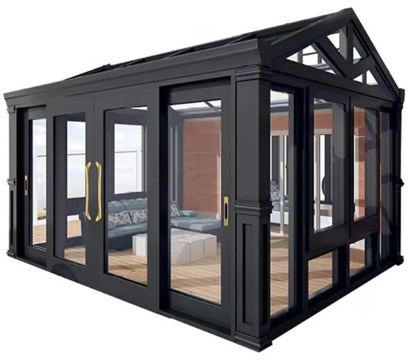 Customized Size Free Standing Aluminum Sunroom With Double Tempered Double Glazed Glass